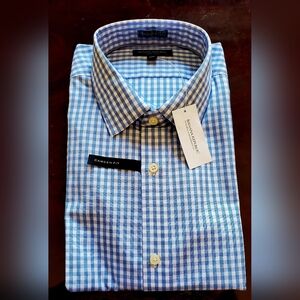 Banana Republic Blue and White Checkered Dress Shirt
